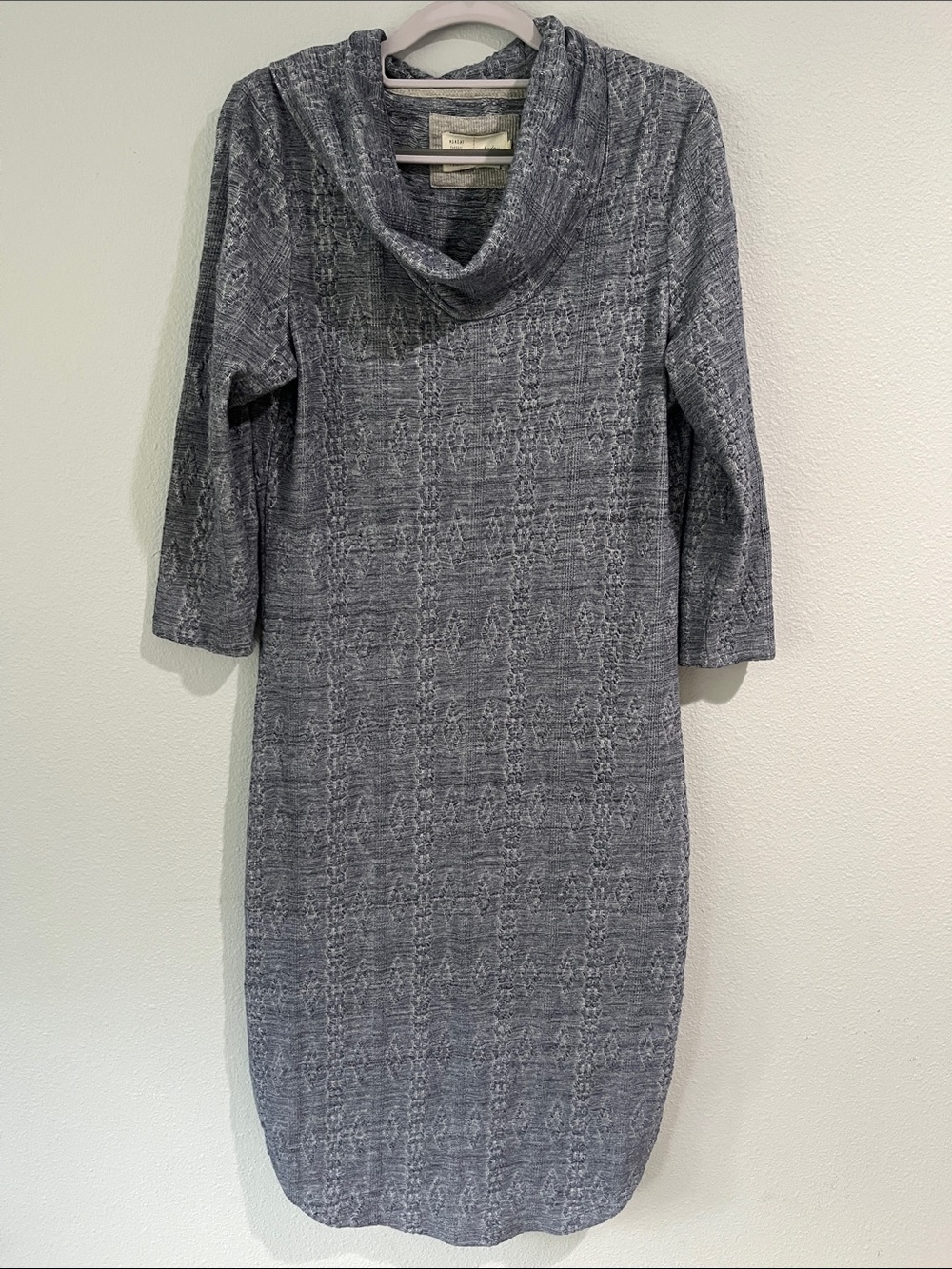 Anthropologie Saturday Sunday heathered blue cowl neck midi dress Medium